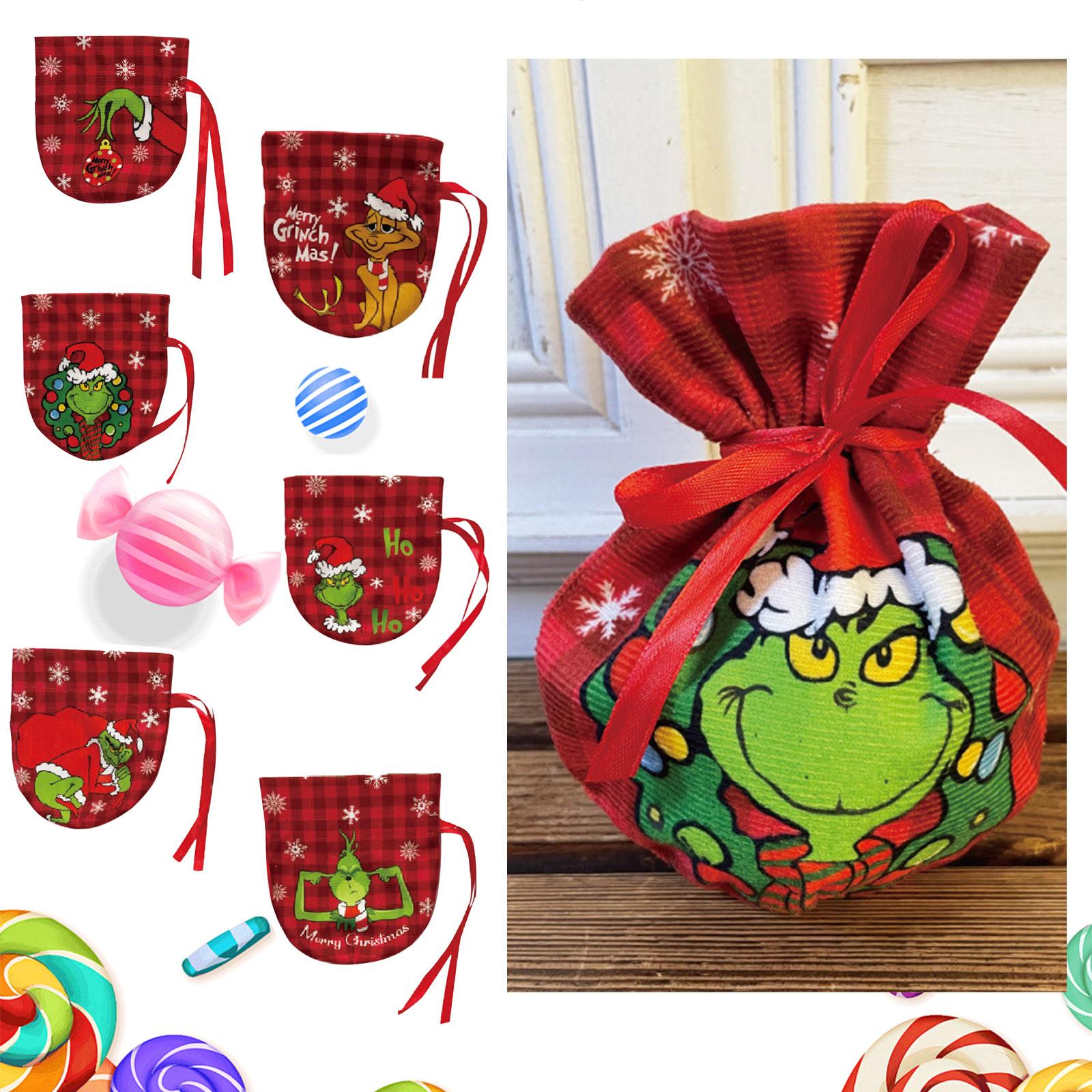 Орнамент Зеленый Подарочный Мешок Рождественский Подарочный Мешок