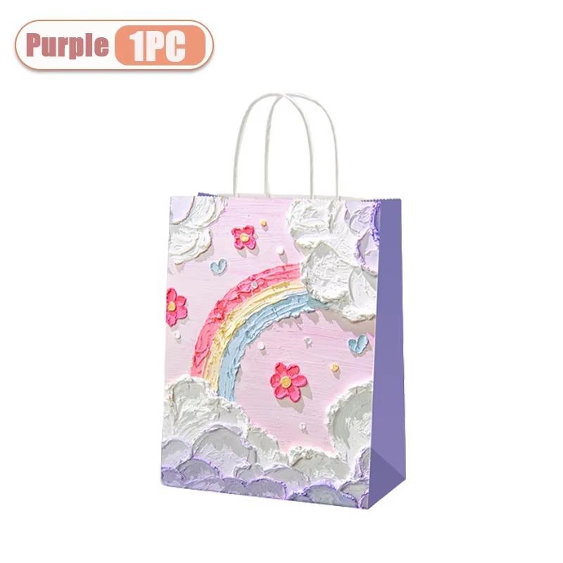 1-20 шт. Подарочный пакет Креативный масляный рисунок Портативный подарочный пакет Праздничные подарки Подарочный пакет из крафт-бумаги Новогодний подарочный пакет для студентов